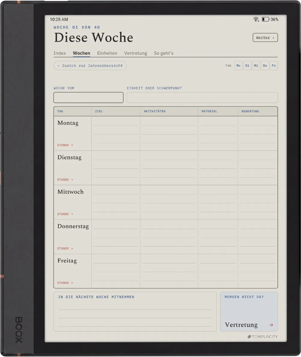 The Planner auf dem Boox Note Air4 C