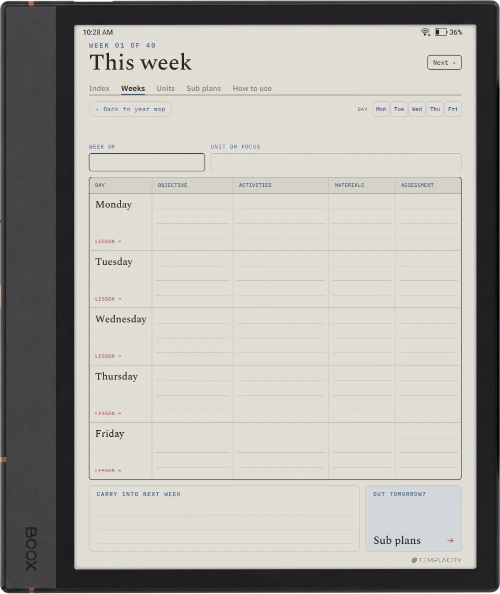 The Planner · Teachers Boox Note Air4 C page 1