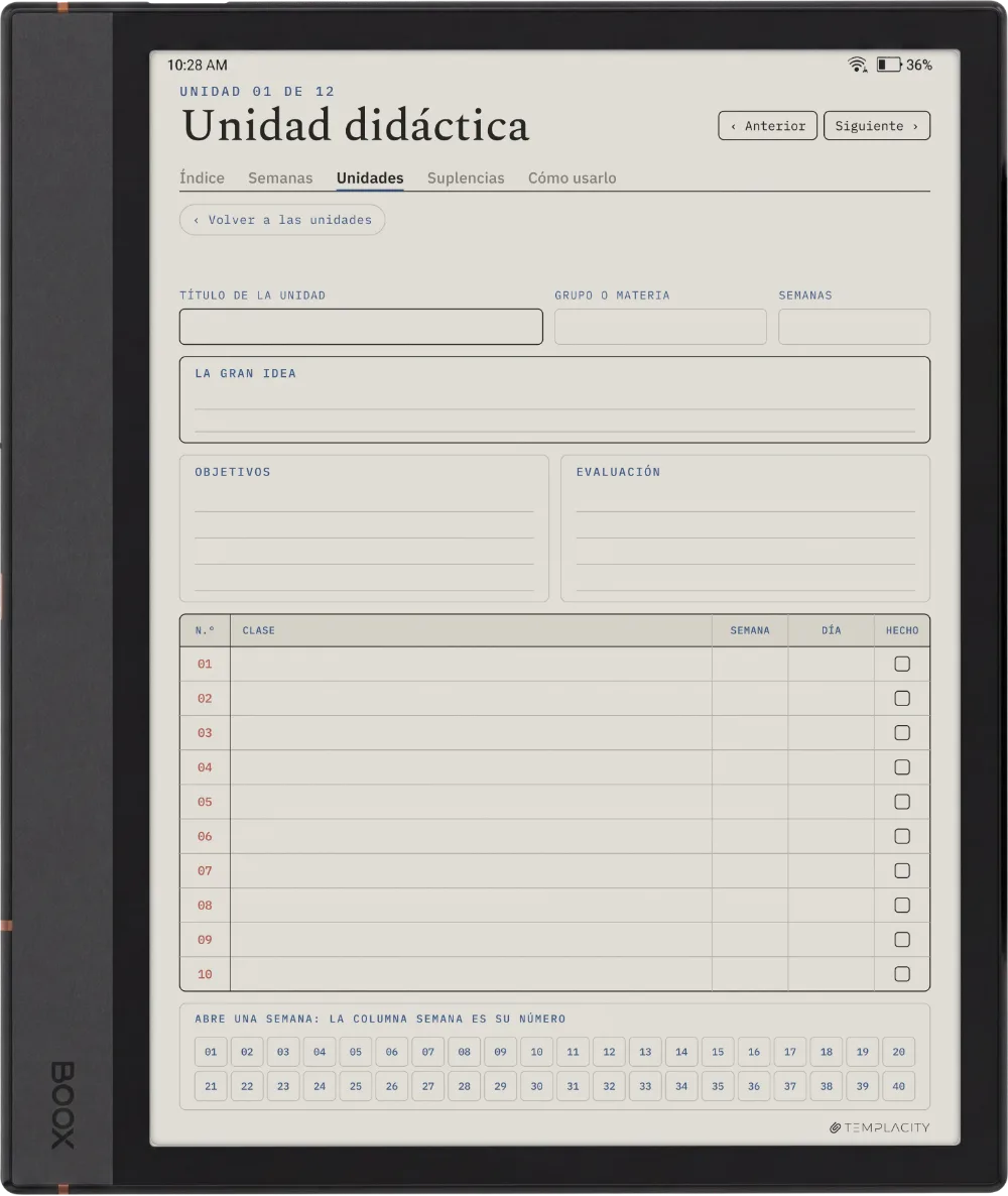The Planner · Docentes Boox Note Air4 C página 4