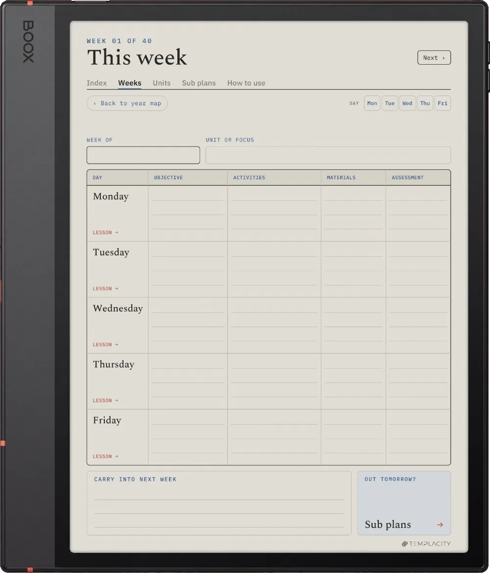 The Planner · Teachers Boox Note Air5 C page 1