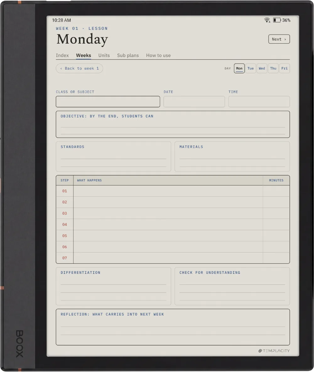 The Planner · Teachers Boox Note Max page 2