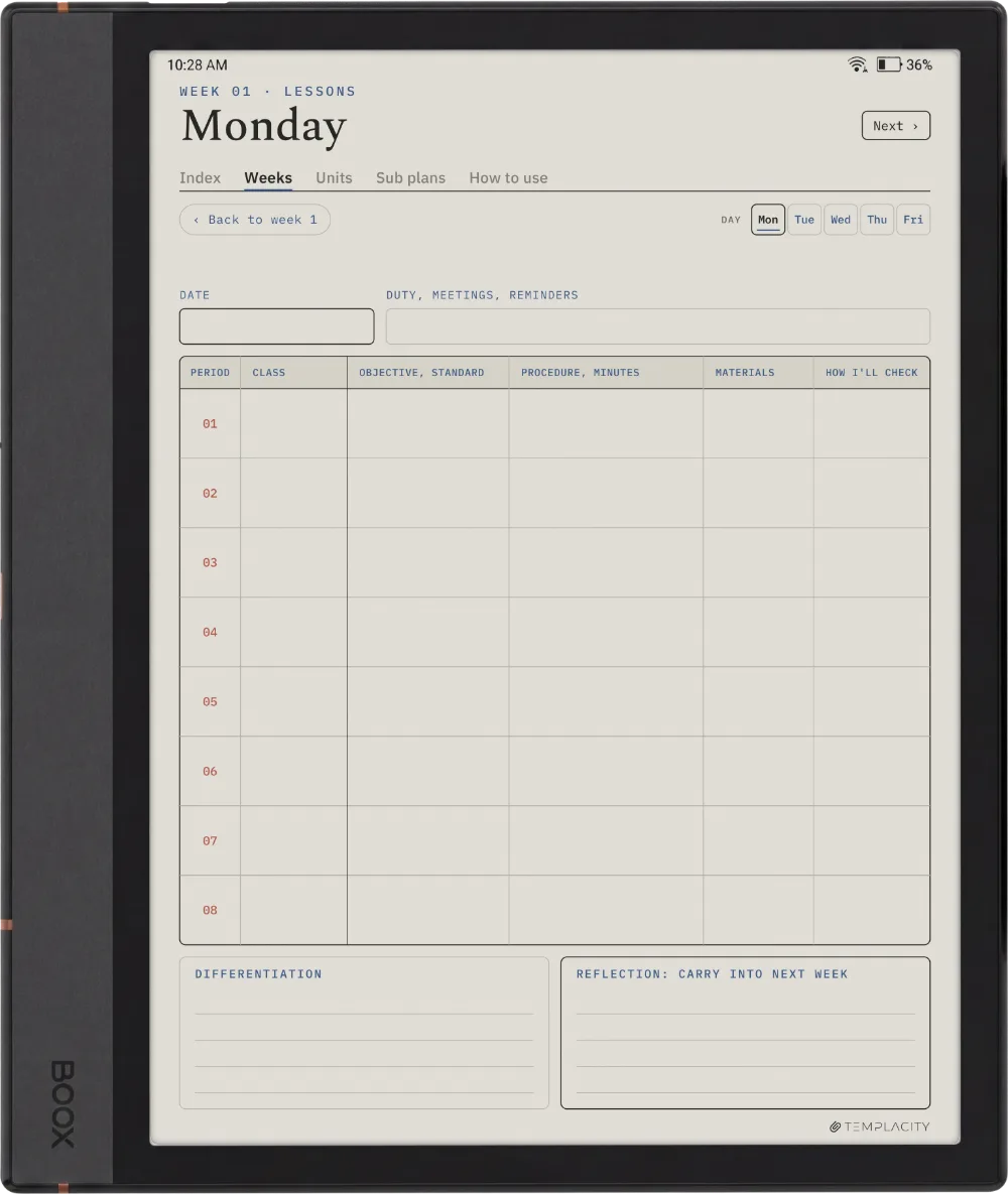 The Planner · Teachers Boox Note Max page 3