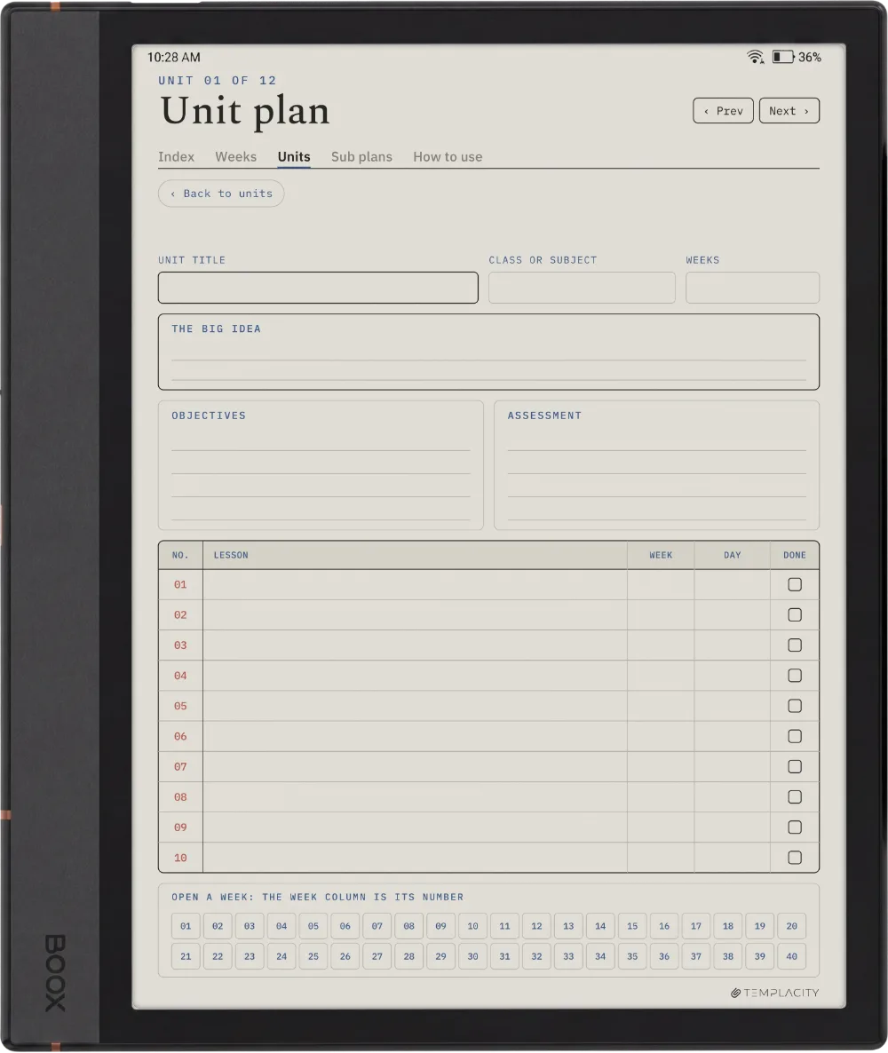 The Planner · Teachers Boox Note Max page 4