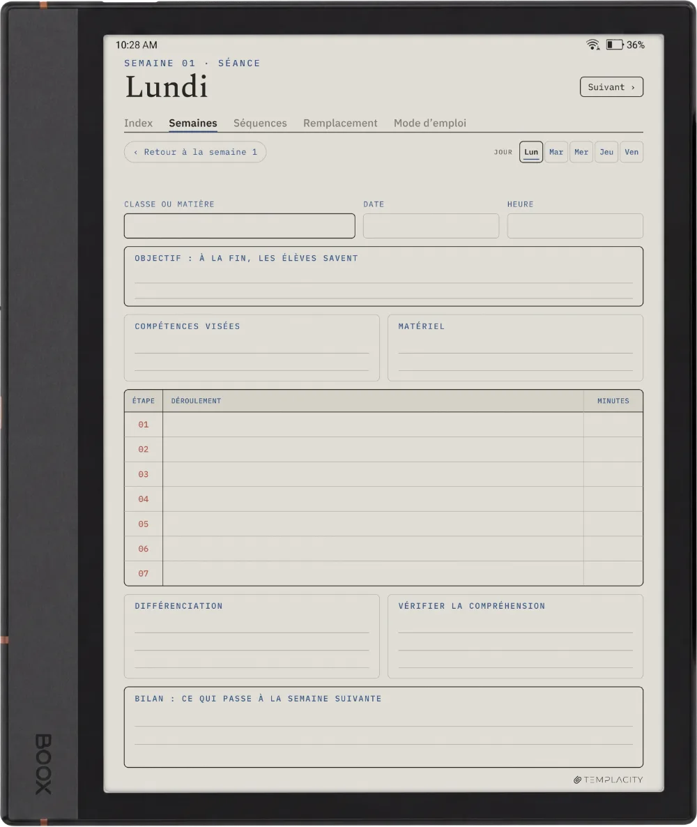 The Planner · Enseignants Boox Note Max page 2
