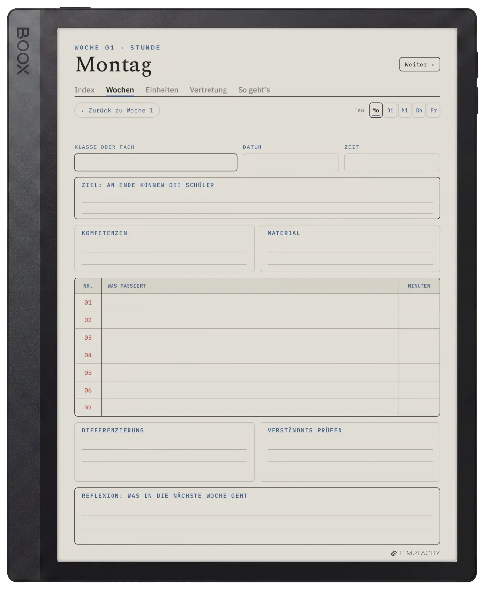 The Planner · Lehrkräfte Boox Tab Ultra C Pro Seite 2