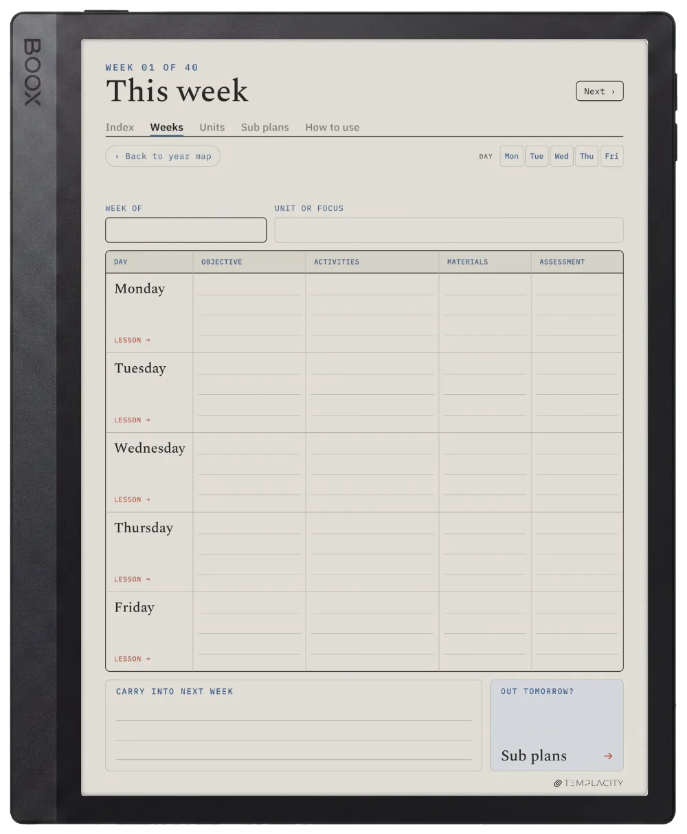 The Planner on the Boox Tab Ultra C Pro