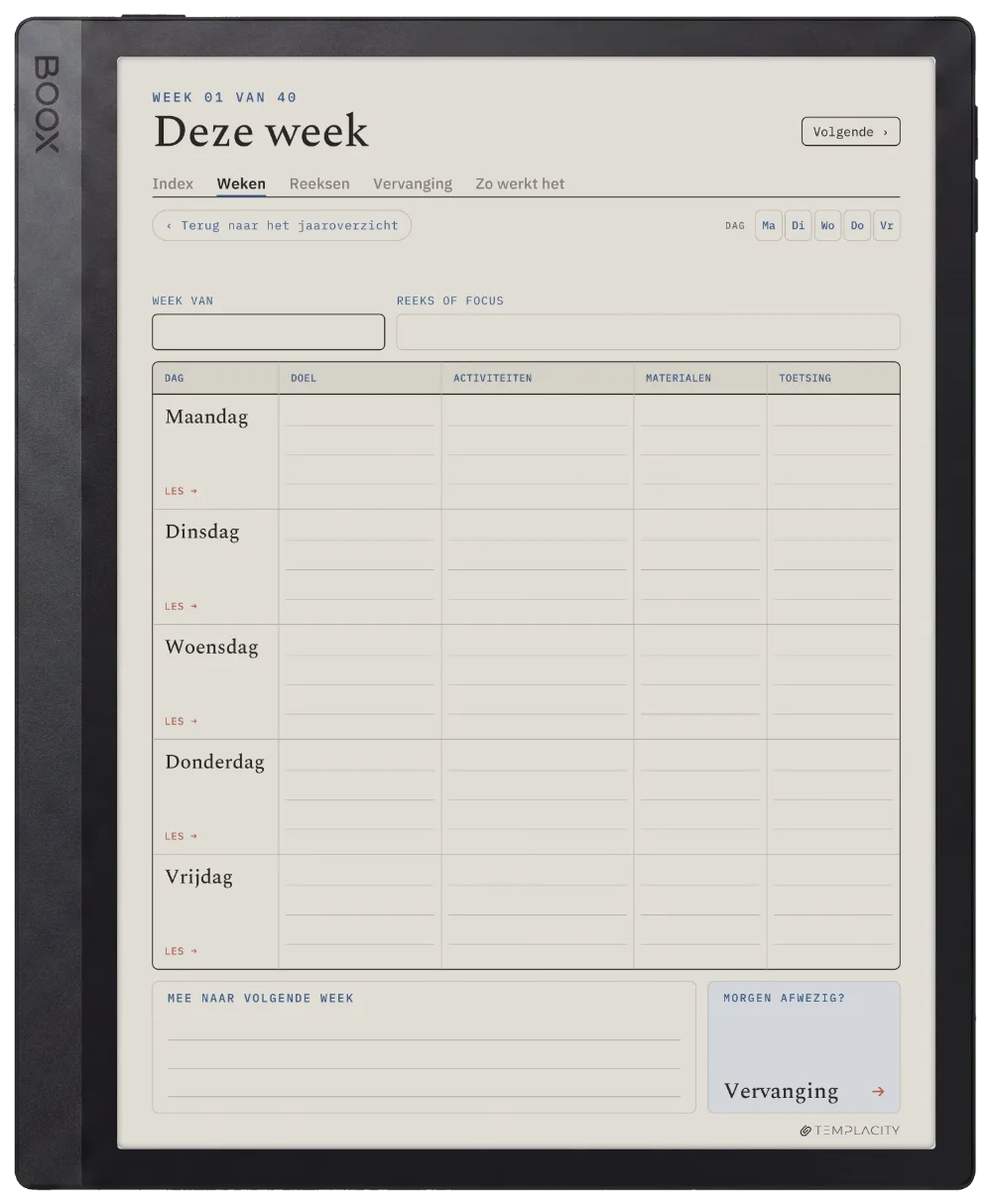 The Planner op de Boox Tab Ultra C Pro