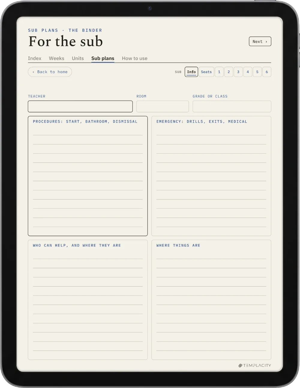 The Planner · Teachers iPad page 5