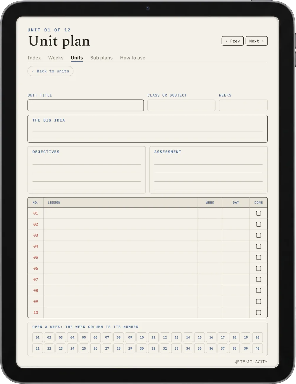 The Planner · Teachers iPad page 4