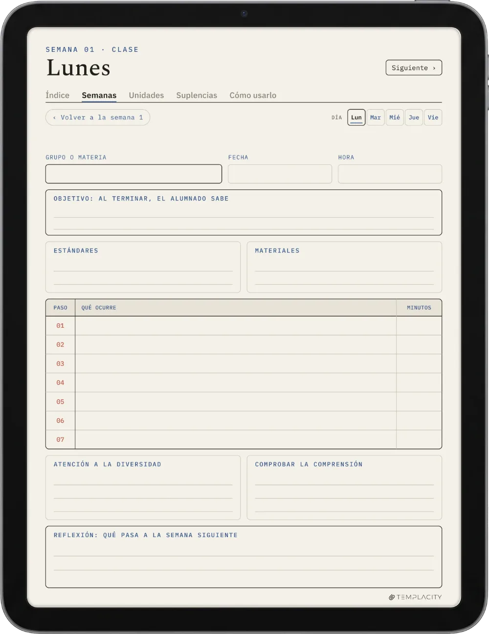 The Planner · Docentes iPad página 2