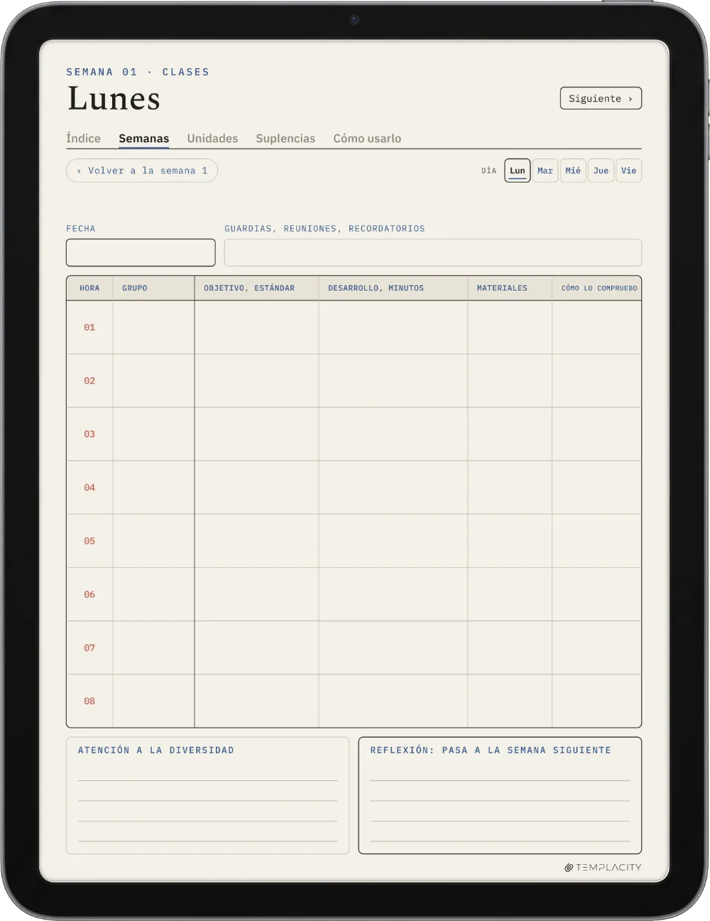 The Planner · Docentes iPad página 3