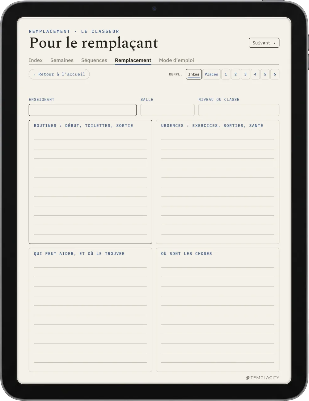 The Planner · Enseignants iPad page 5