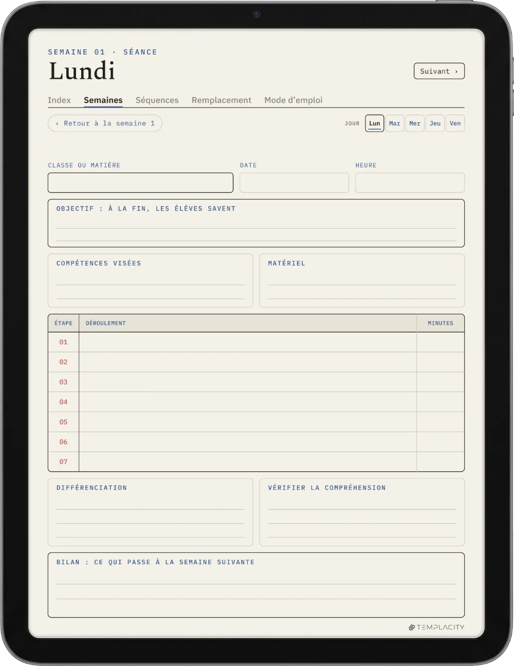 The Planner · Enseignants iPad page 2