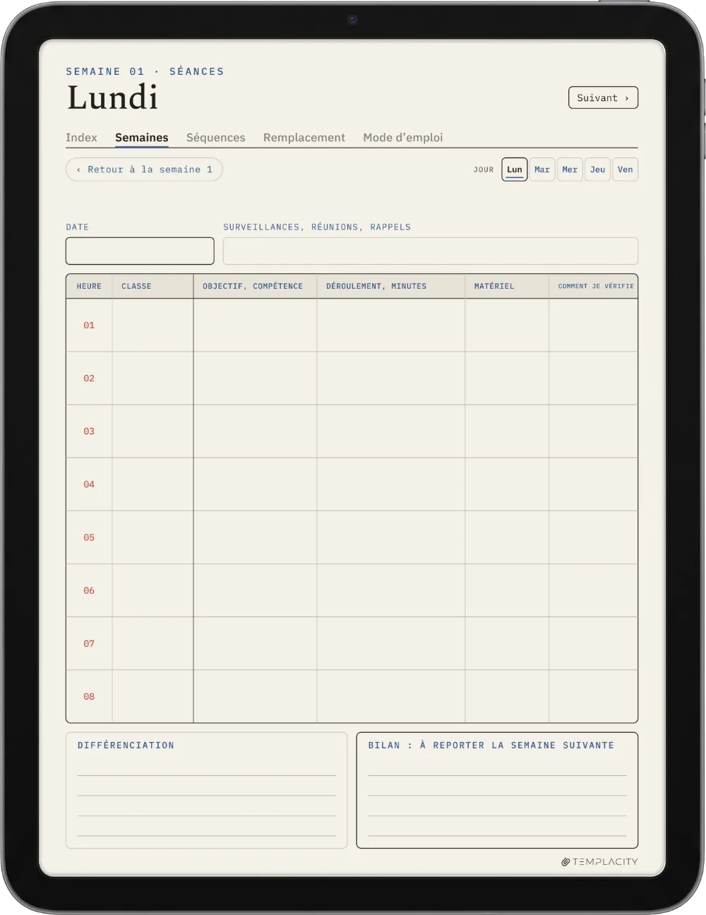 The Planner · Enseignants iPad page 3