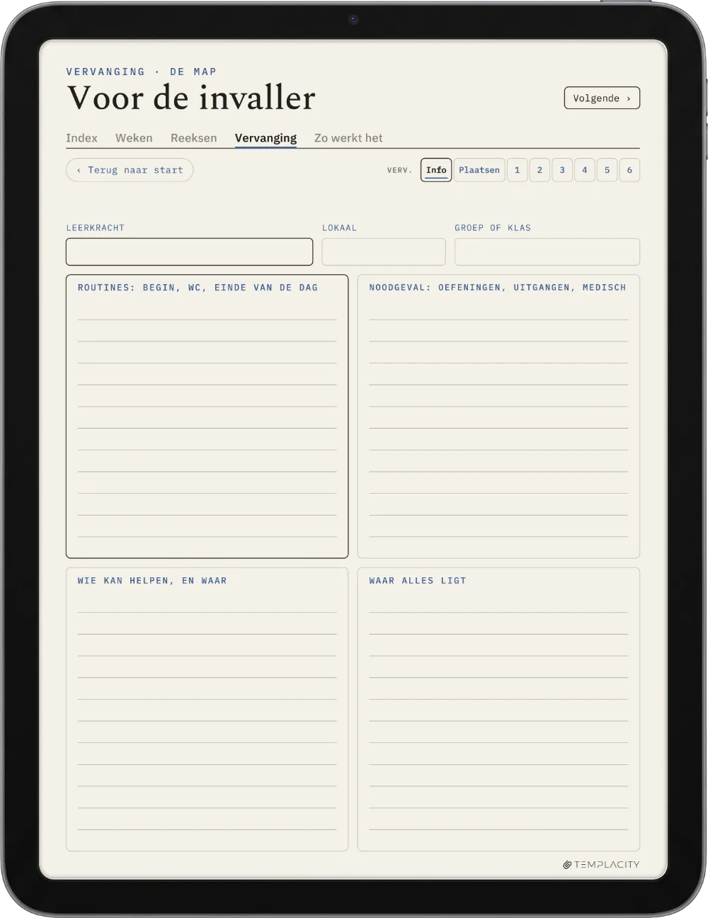 The Planner · Docenten iPad pagina 5
