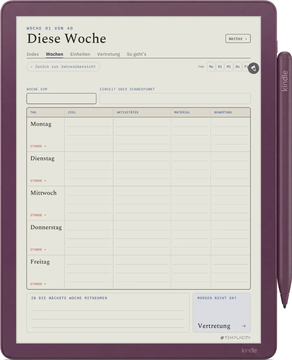 The Planner auf dem Kindle Scribe Colorsoft