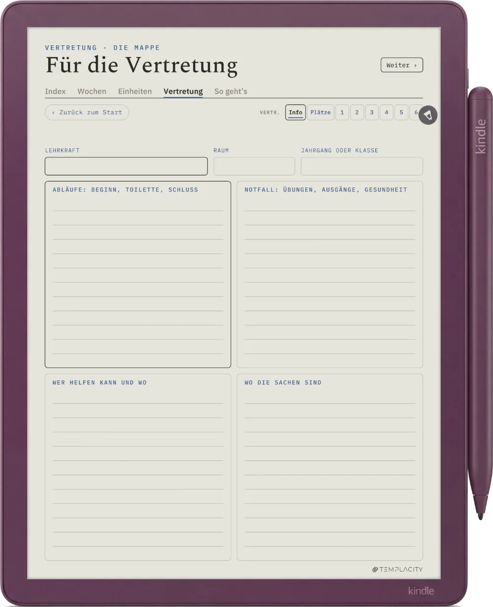 The Planner · Lehrkräfte Kindle Scribe Colorsoft Seite 5