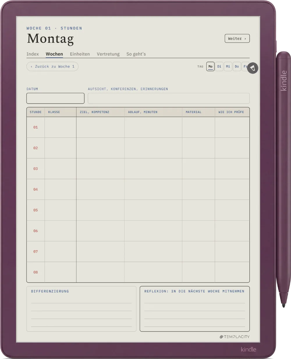 The Planner · Lehrkräfte Kindle Scribe Colorsoft Seite 3