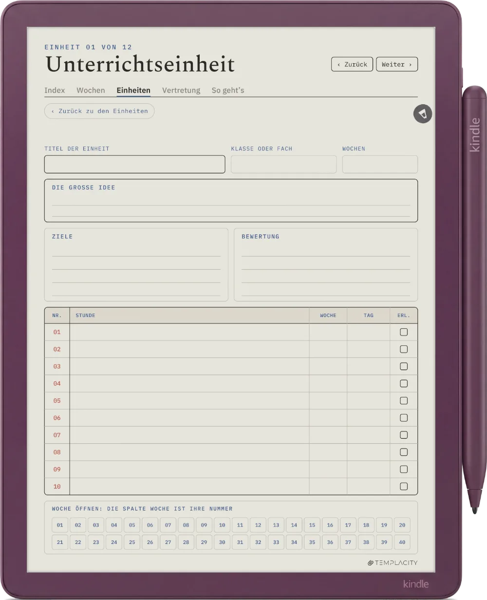 The Planner · Lehrkräfte Kindle Scribe Colorsoft Seite 4