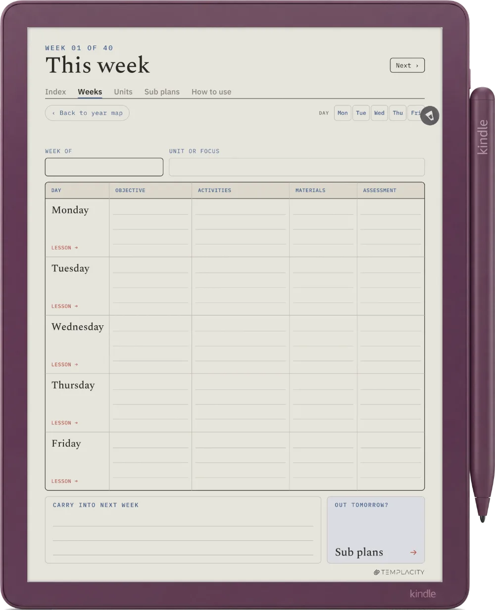 The Planner · Teachers Kindle Scribe Colorsoft page 1