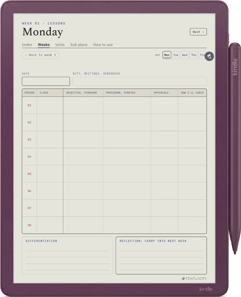 The Planner · Teachers Kindle Scribe Colorsoft page 3