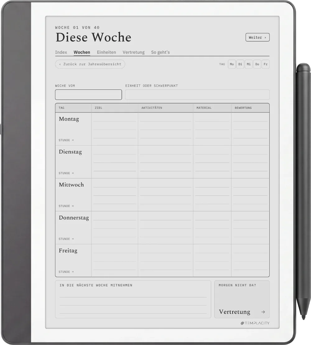 The Planner Die Woche