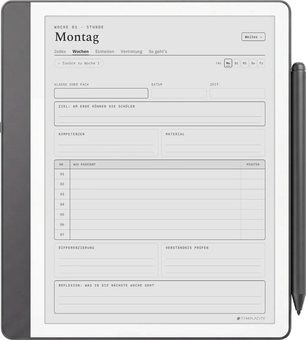 The Planner · Lehrkräfte Kindle Scribe Seite 2