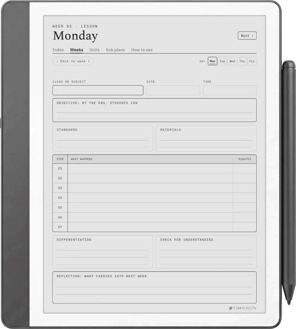 The Planner · Teachers Kindle Scribe page 2