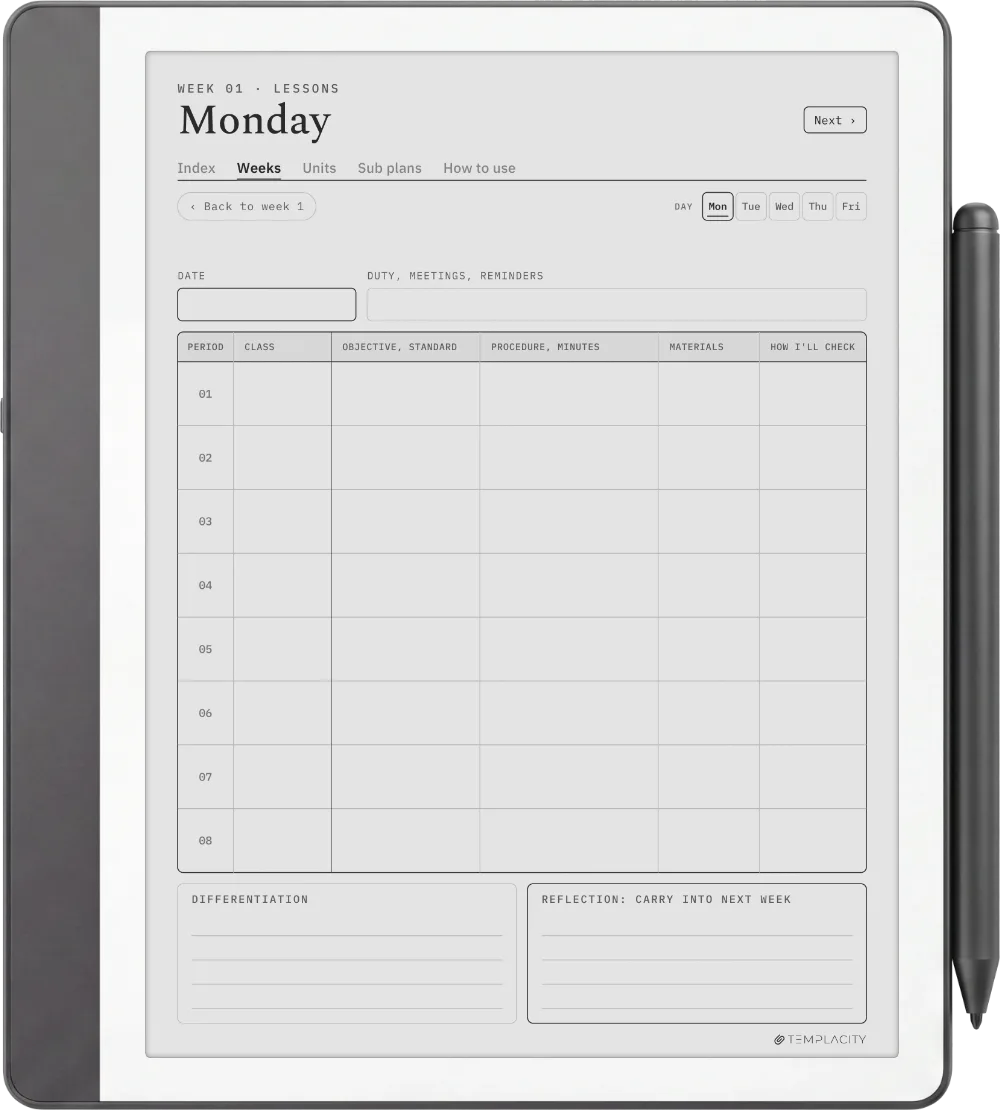 The Planner · Teachers Kindle Scribe page 3