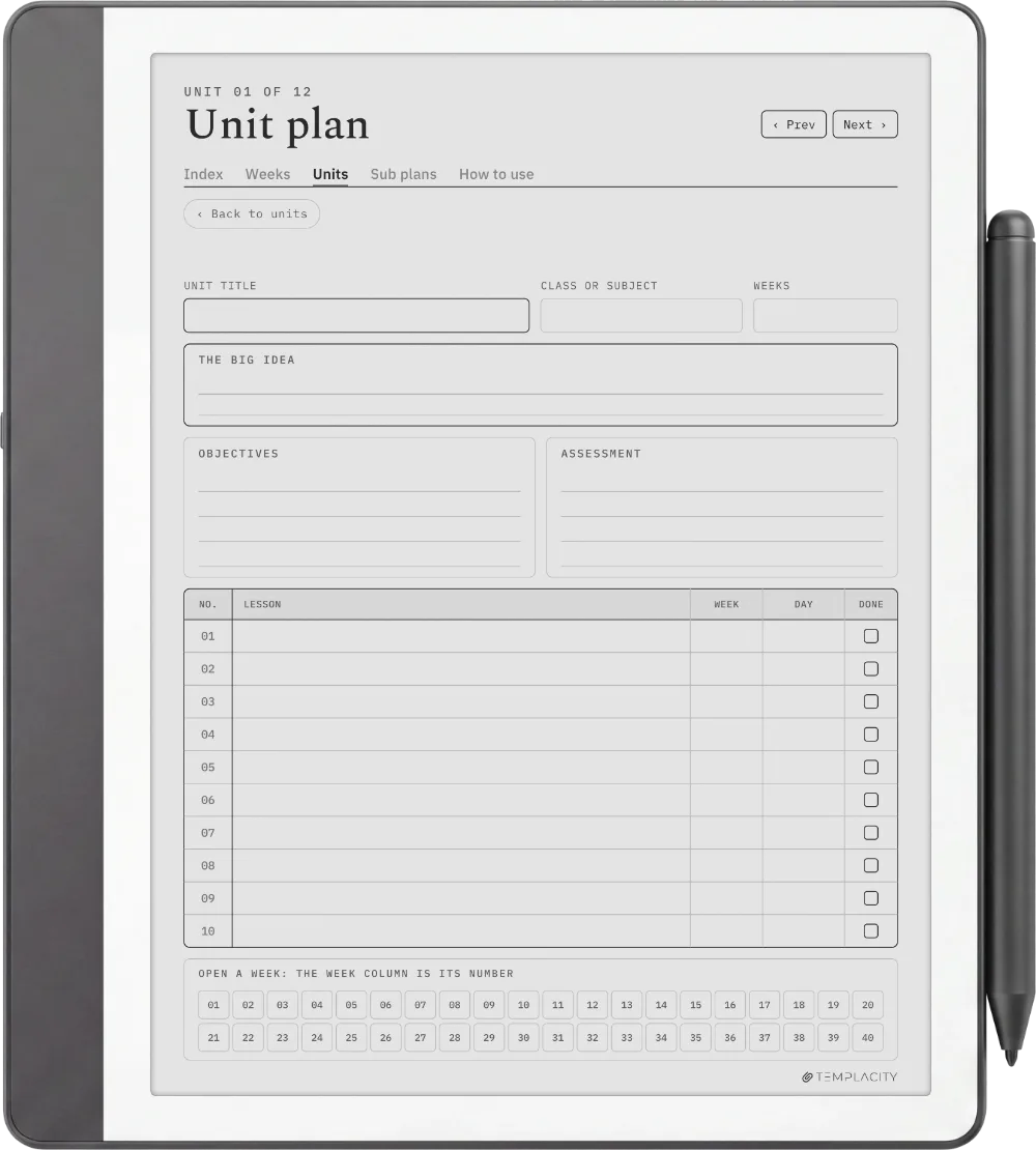 The Planner · Teachers Kindle Scribe page 4