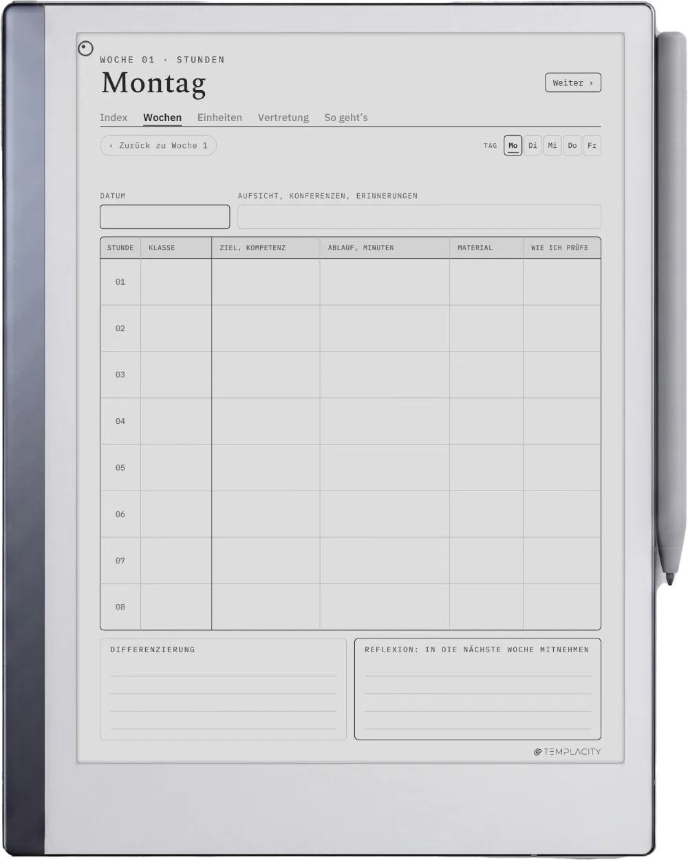 The Planner · Lehrkräfte reMarkable 2 Seite 3