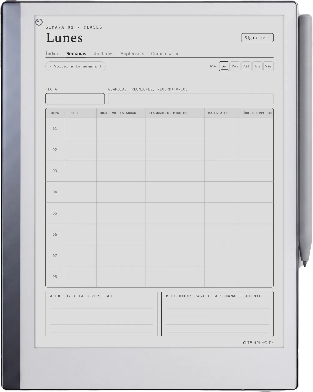 The Planner · Docentes reMarkable 2 página 3
