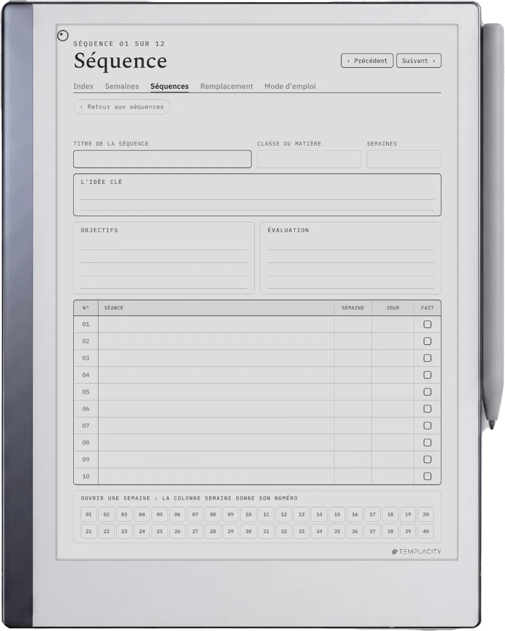 The Planner · Enseignants reMarkable 2 page 4