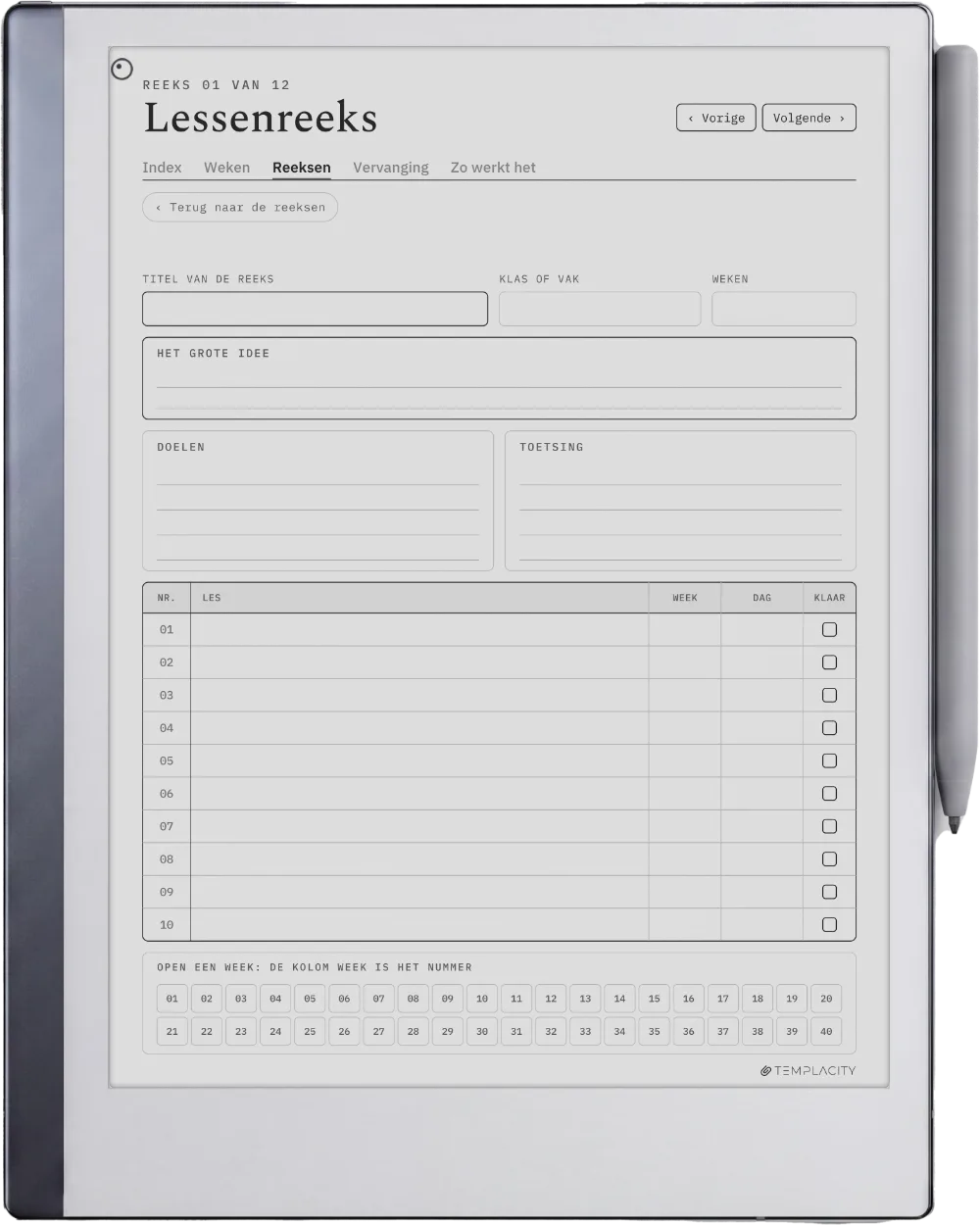 The Planner · Docenten reMarkable 2 pagina 4