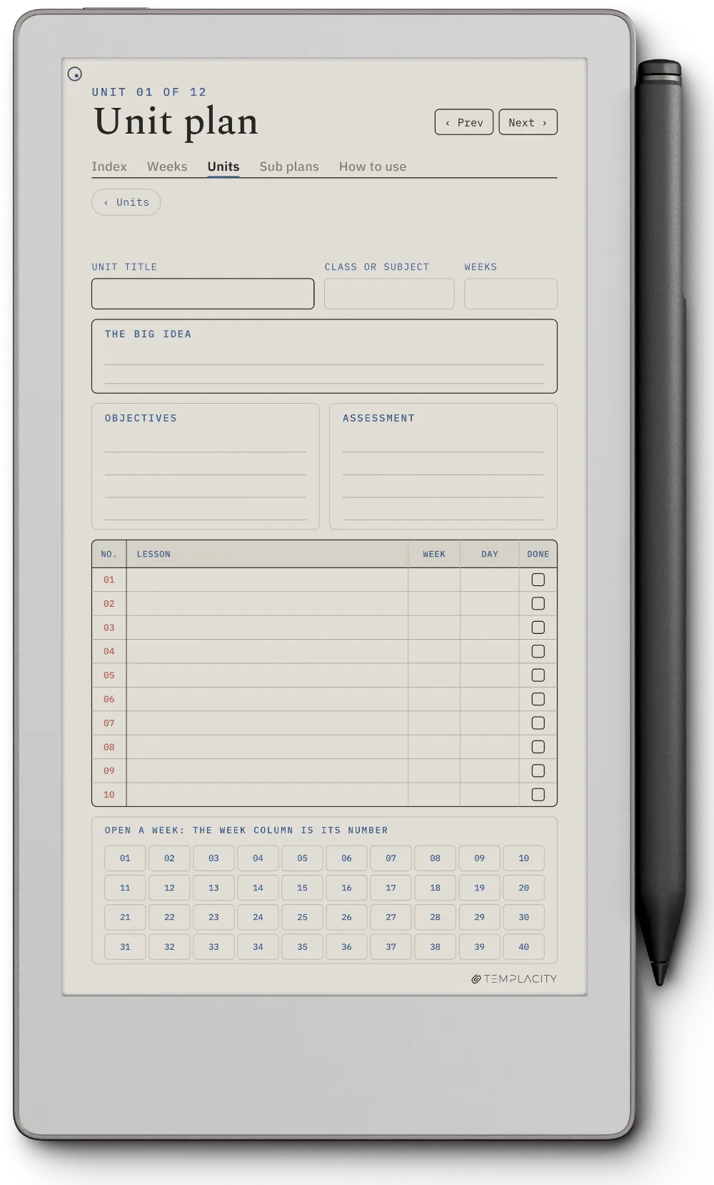 The Planner · Teachers reMarkable Paper Pro Move page 4