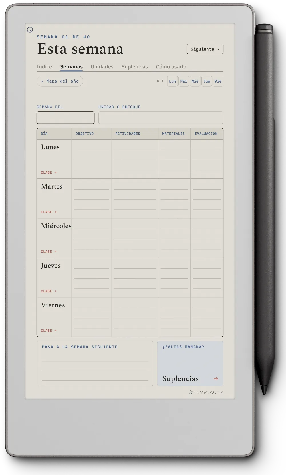 The Planner en el reMarkable Paper Pro Move