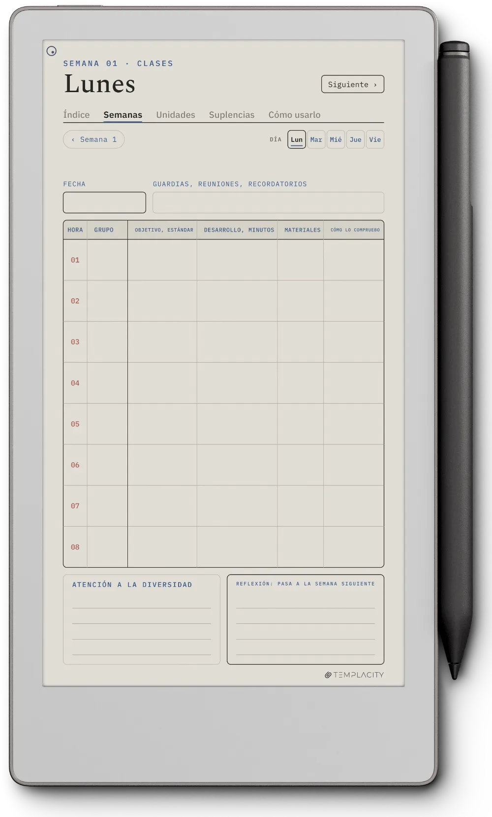 The Planner · Docentes reMarkable Paper Pro Move página 3