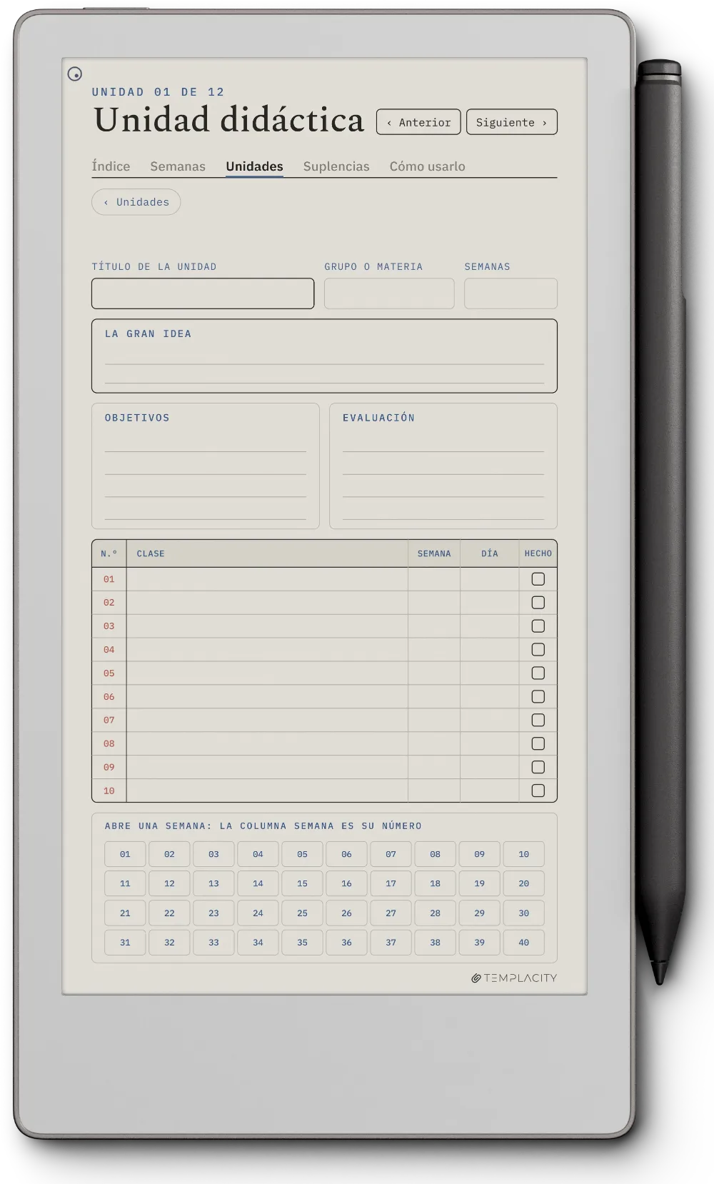 The Planner · Docentes reMarkable Paper Pro Move página 4