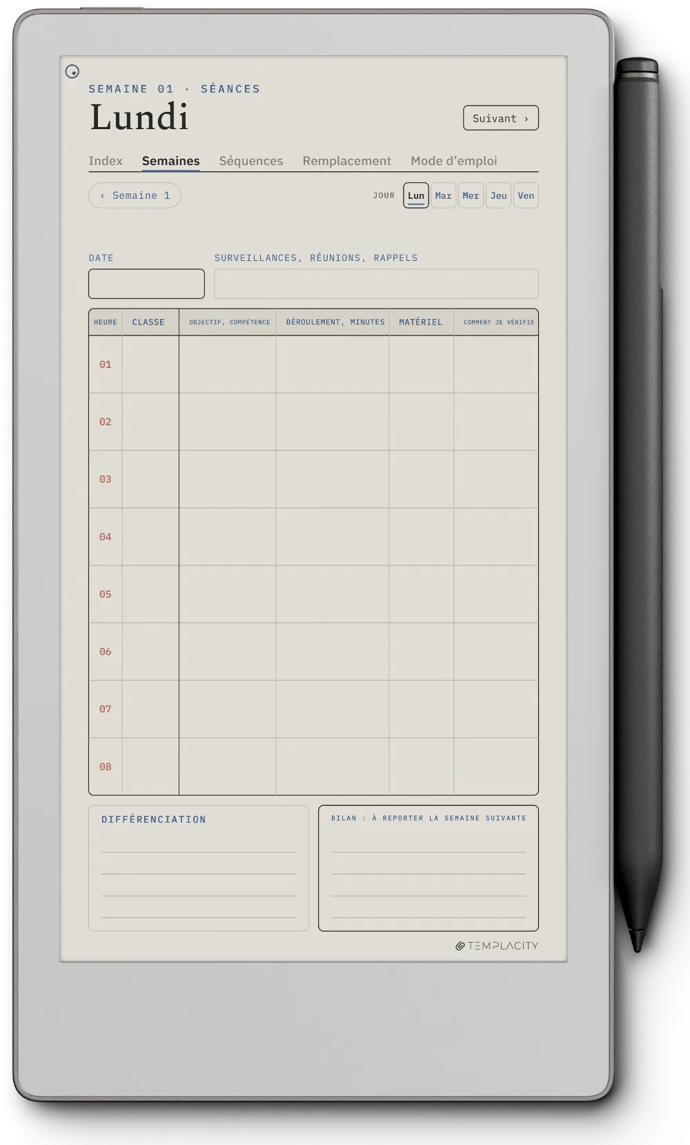 The Planner · Enseignants reMarkable Paper Pro Move page 3