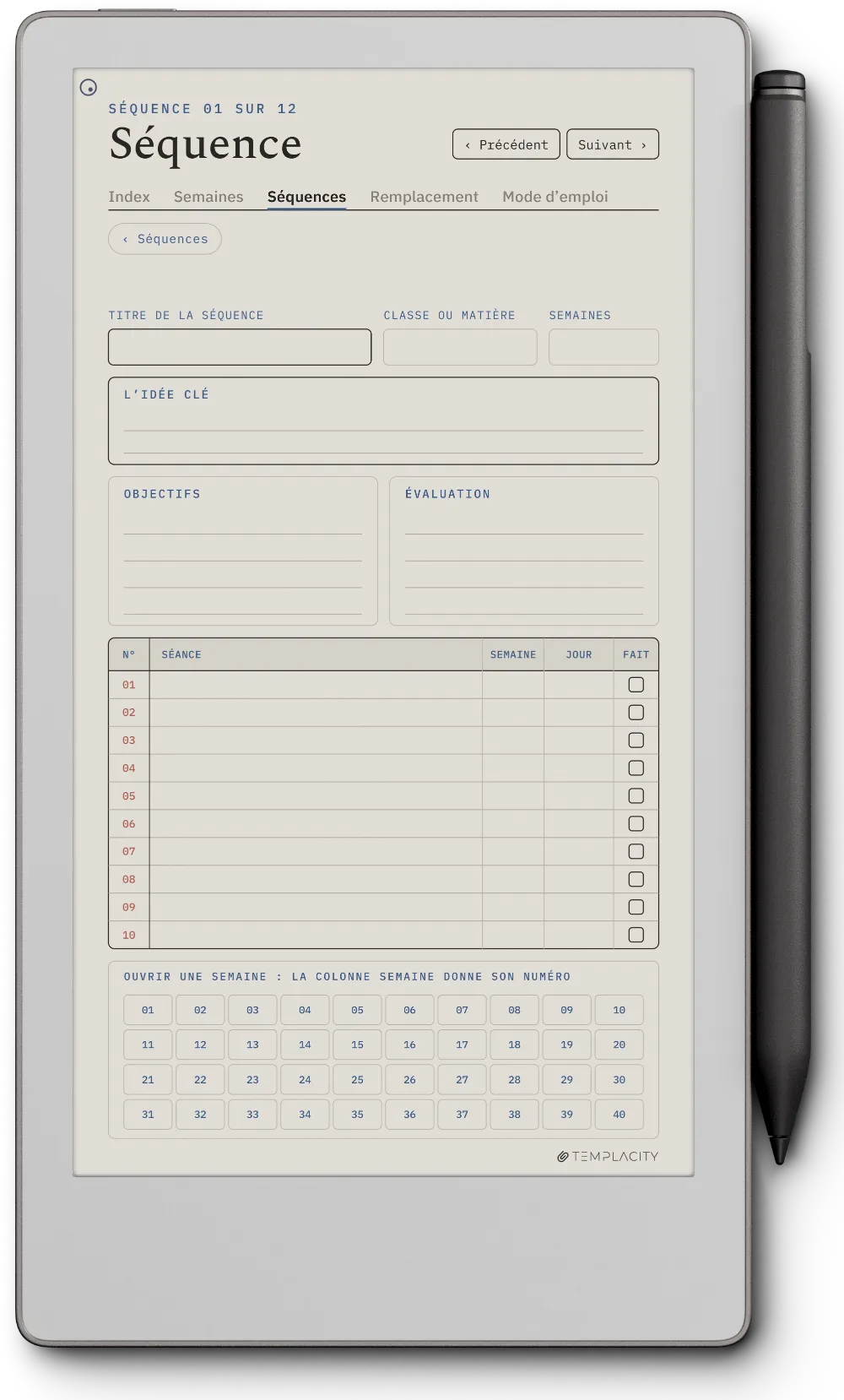 The Planner · Enseignants reMarkable Paper Pro Move page 4