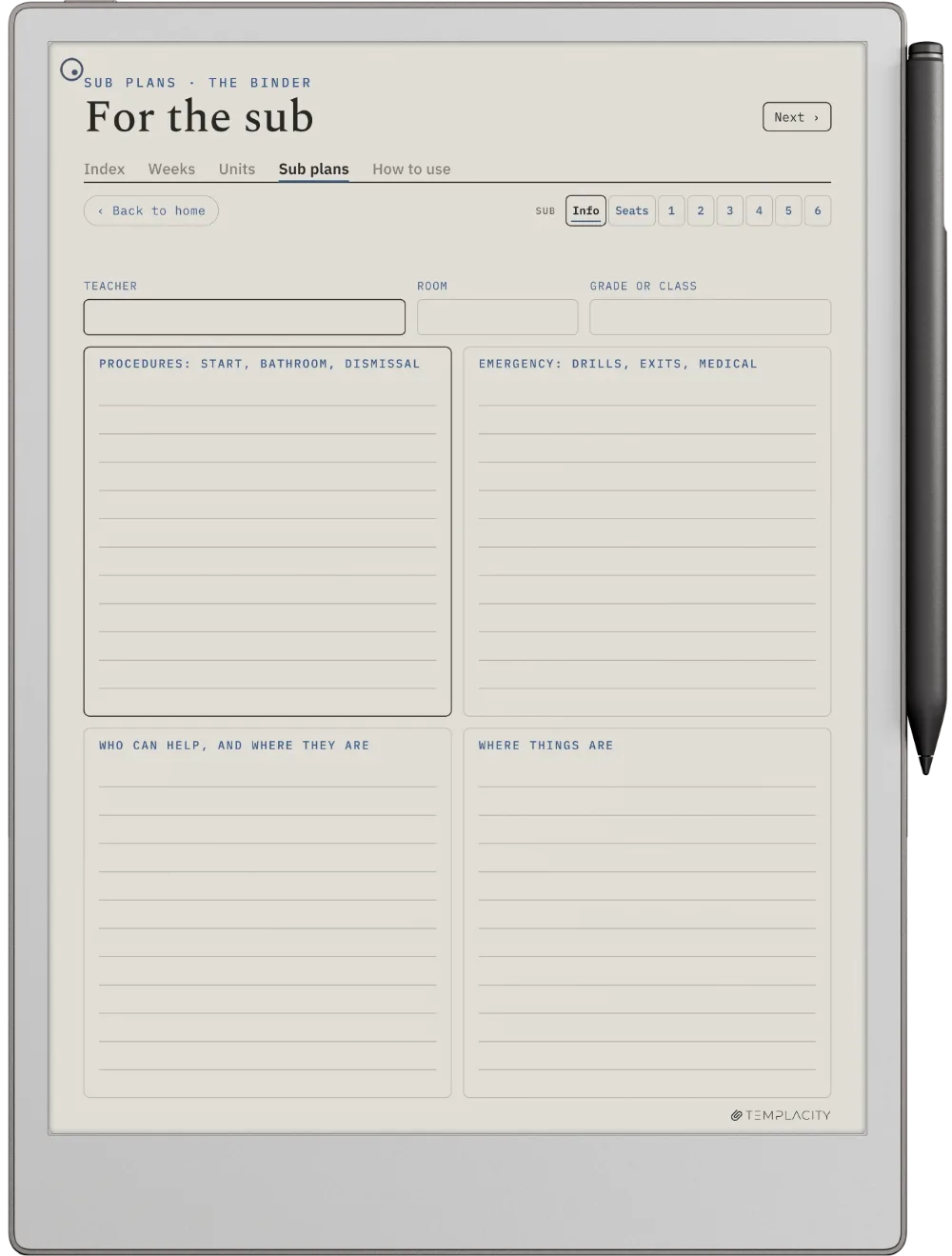 The Planner · Teachers reMarkable Paper Pro page 5