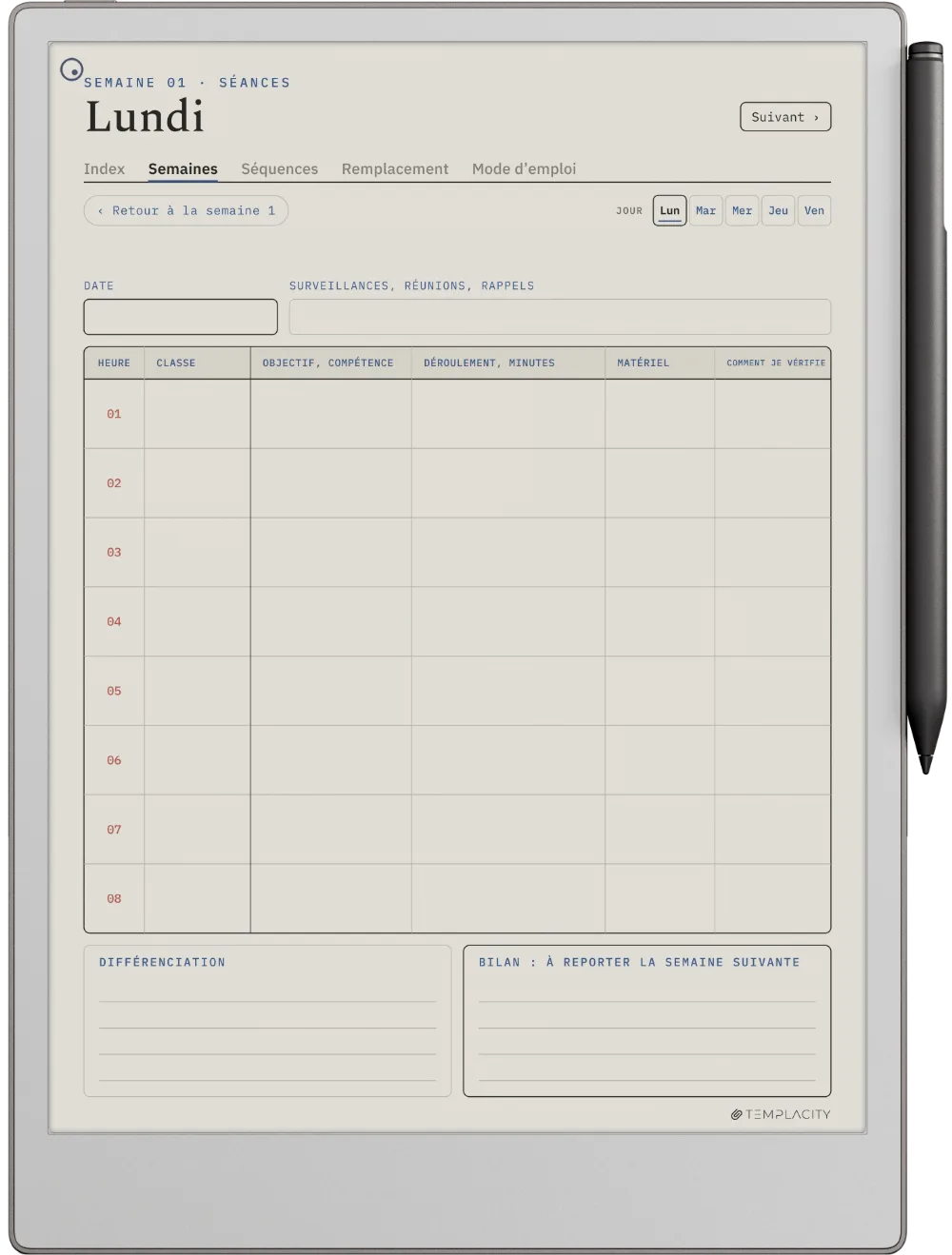 The Planner · Enseignants reMarkable Paper Pro page 3