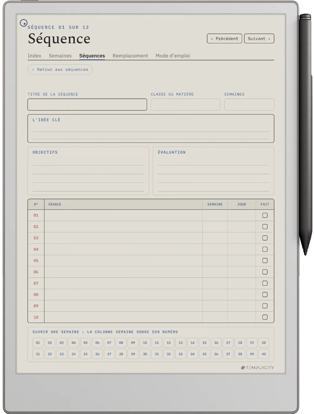 The Planner · Enseignants reMarkable Paper Pro page 4