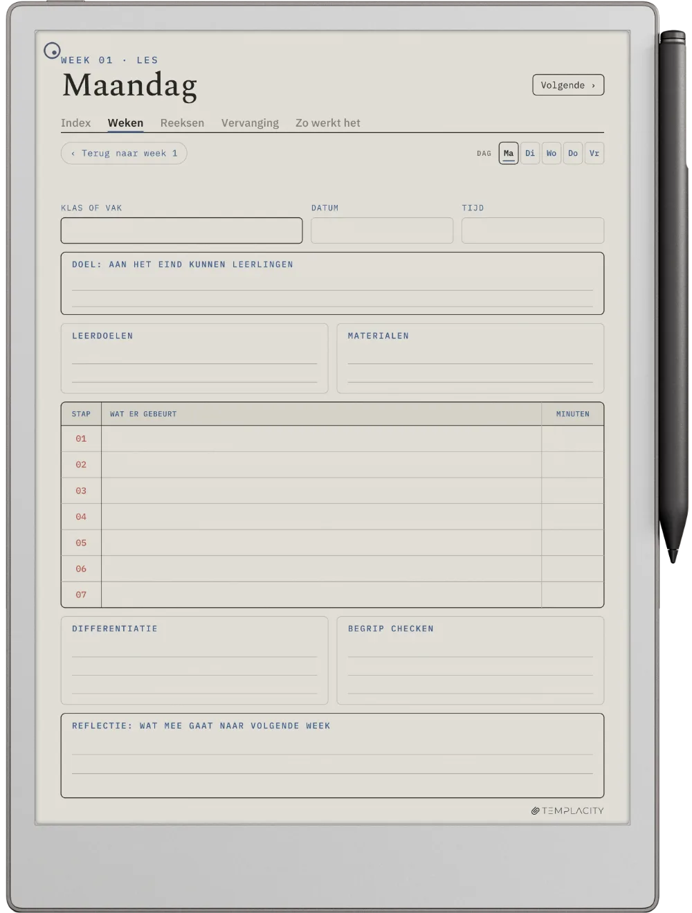 The Planner · Docenten reMarkable Paper Pro pagina 2