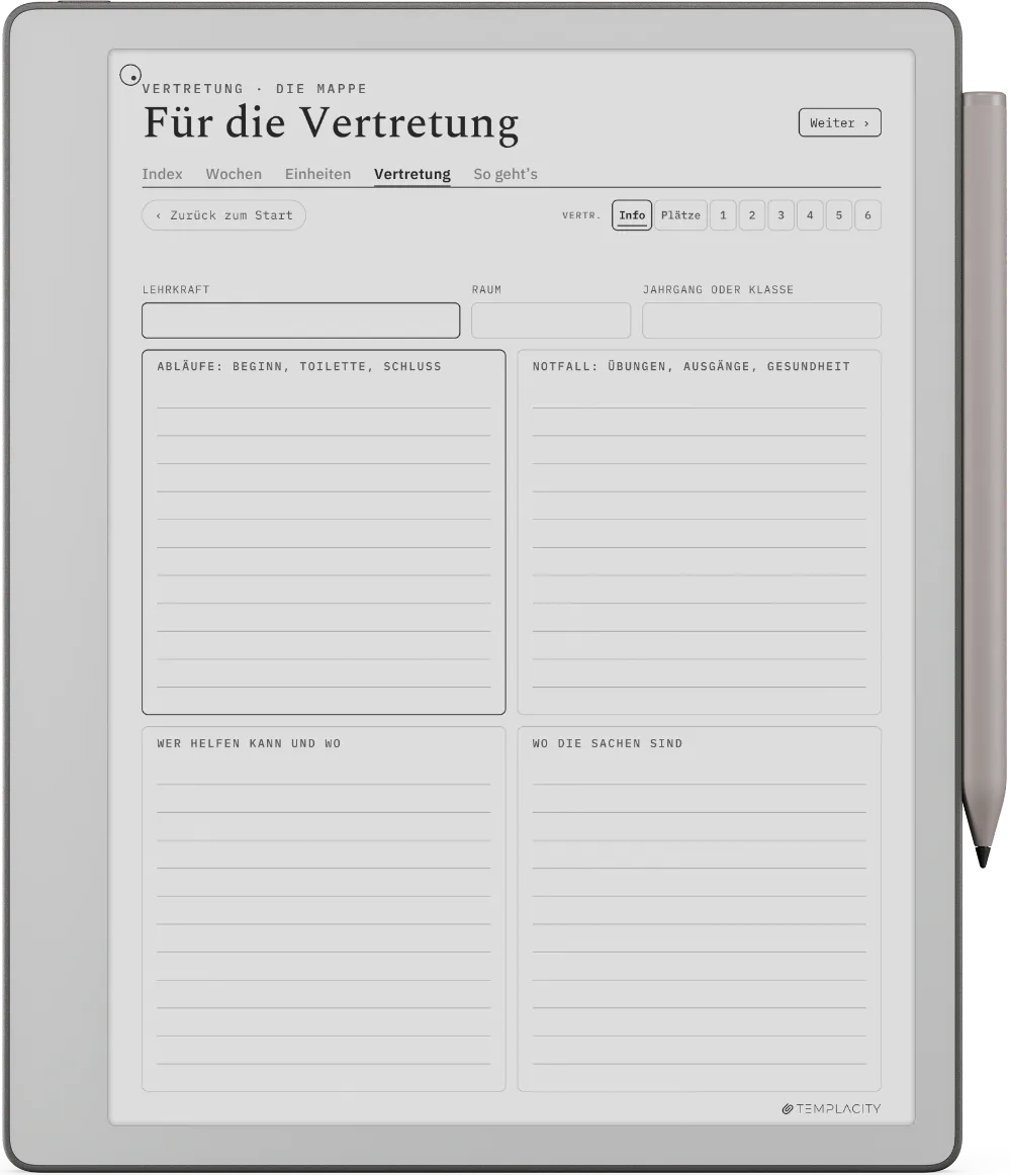 The Planner · Lehrkräfte reMarkable Paper Pure Seite 5