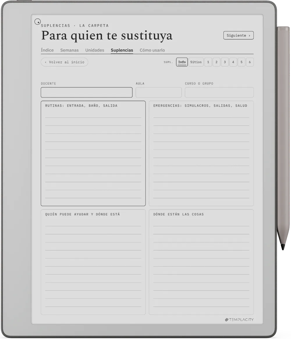 The Planner · Docentes reMarkable Paper Pure página 5