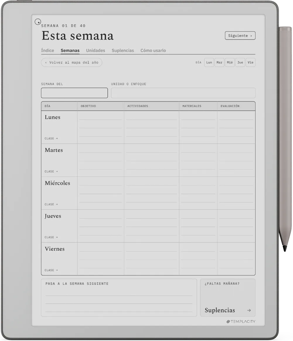 The Planner La semana
