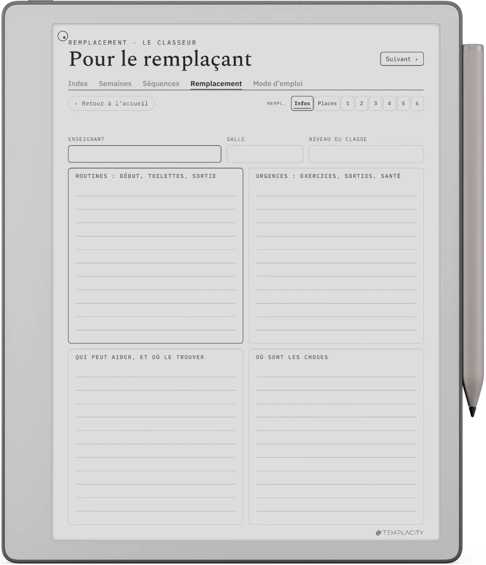 The Planner · Enseignants reMarkable Paper Pure page 5