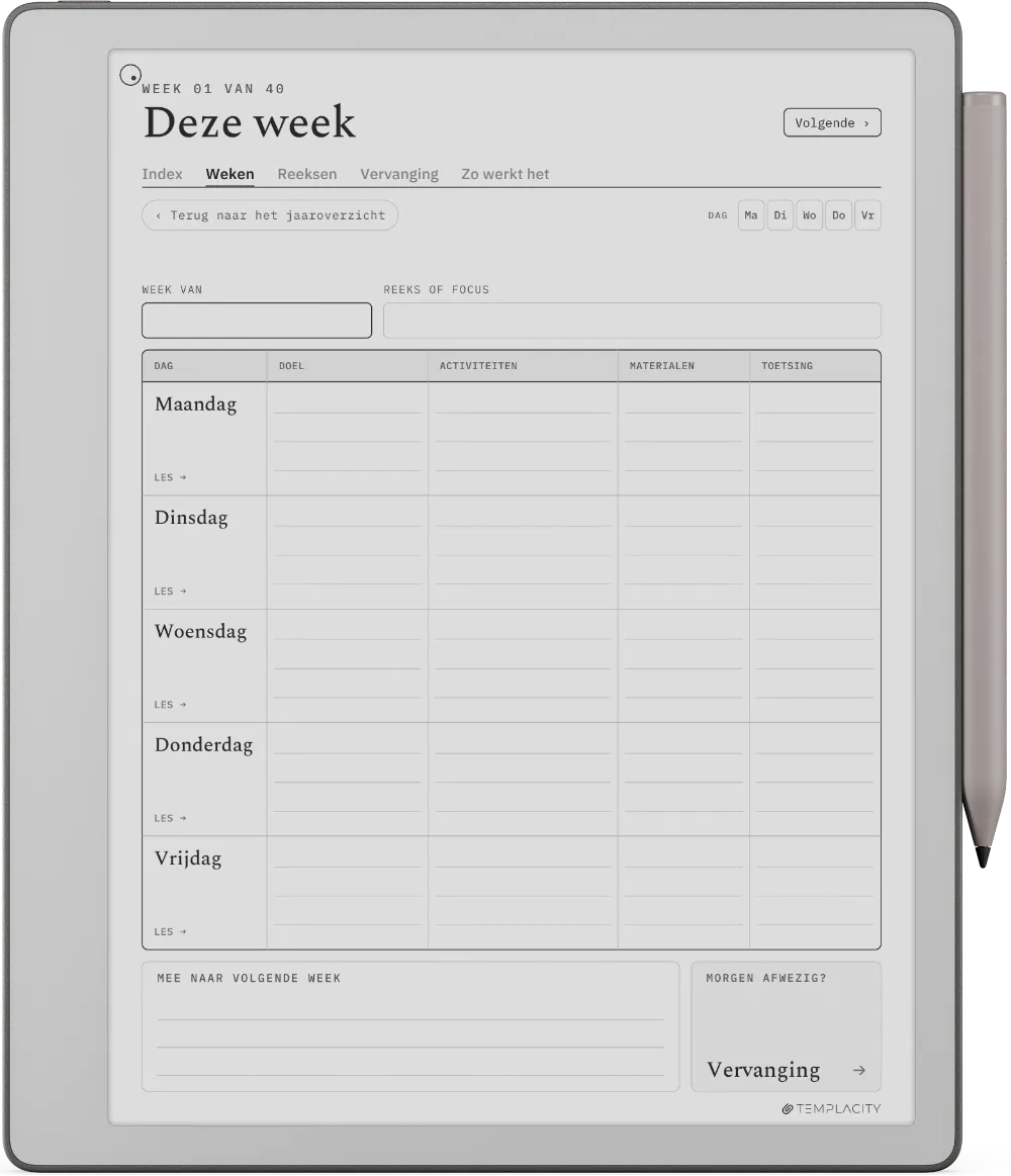 The Planner op de reMarkable Paper Pure