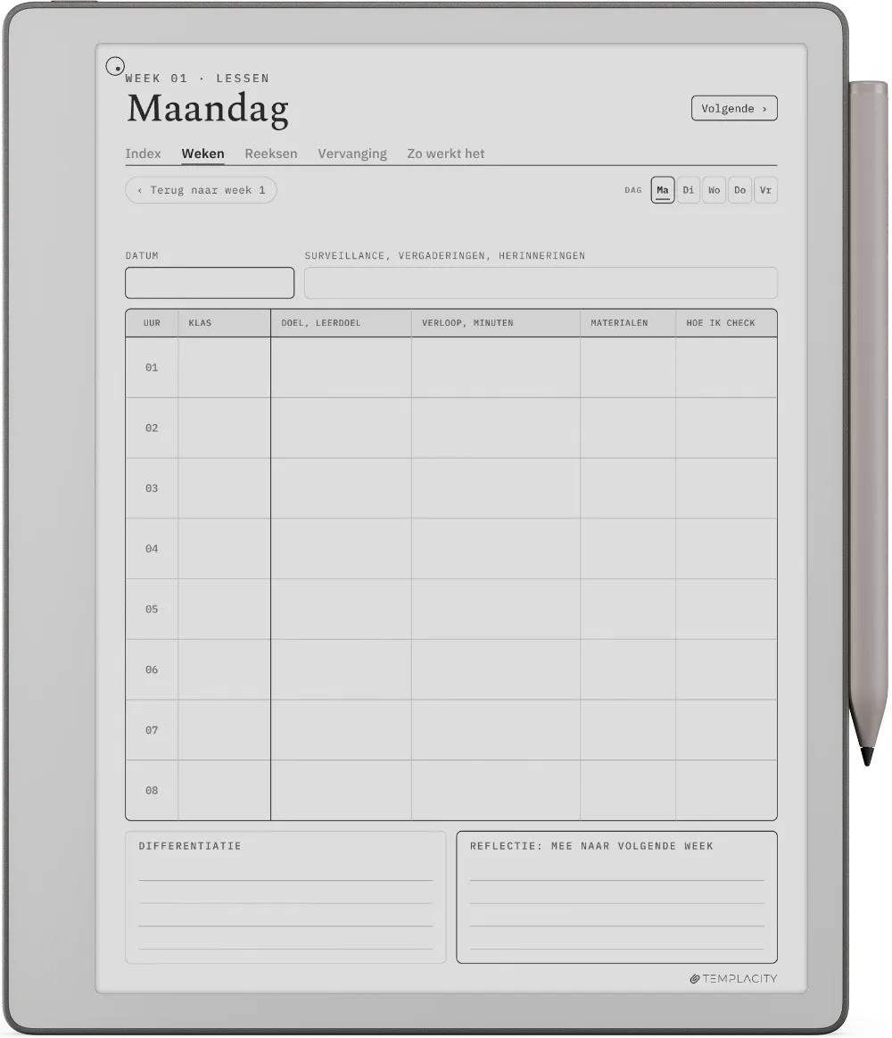 The Planner · Docenten reMarkable Paper Pure pagina 3